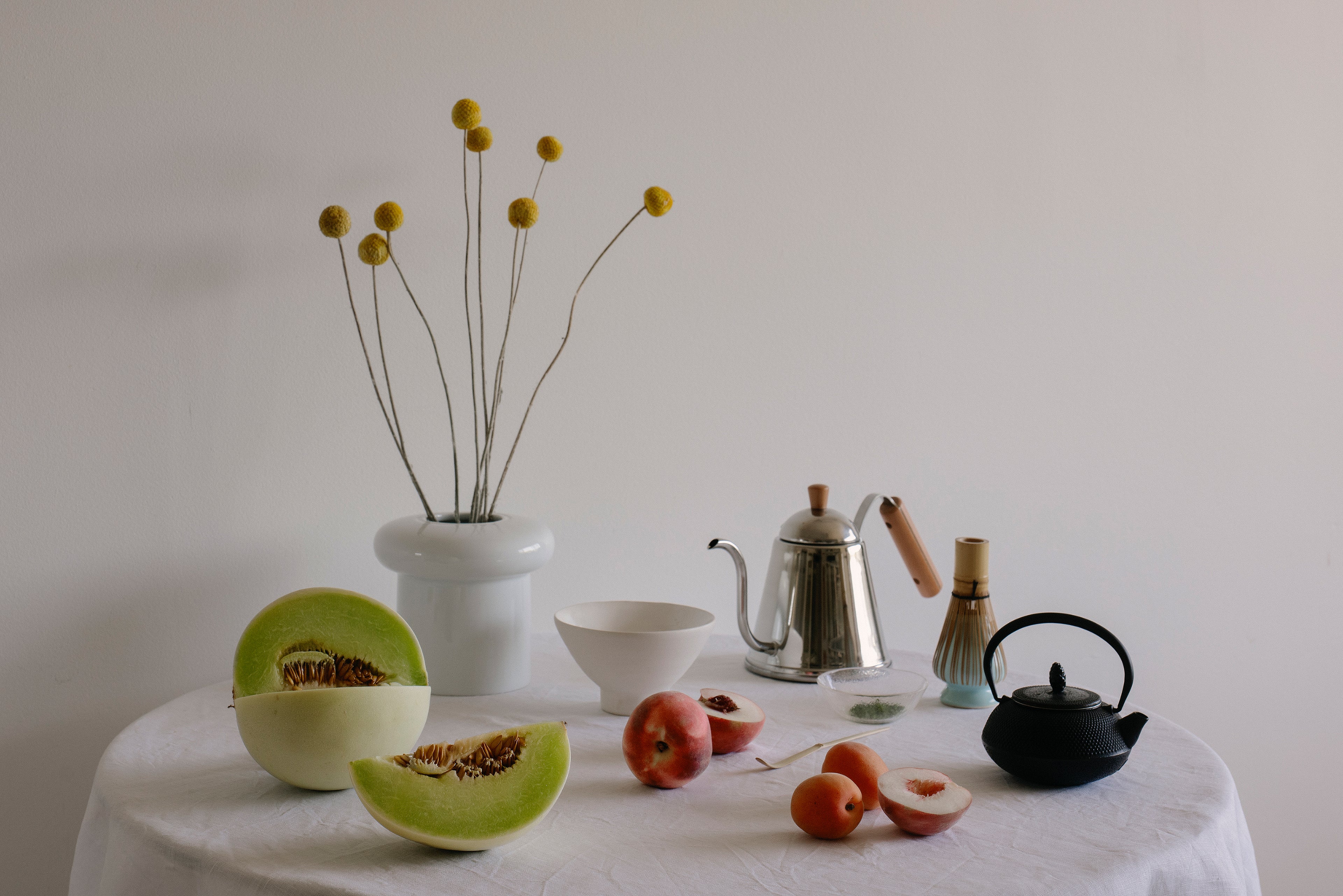 Slow Article lifestyle Imagery of tea, fruits and homewares