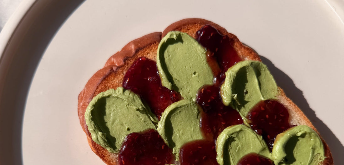 Matcha Cream Cheese & Raspberry Jam Checkerboard Toast