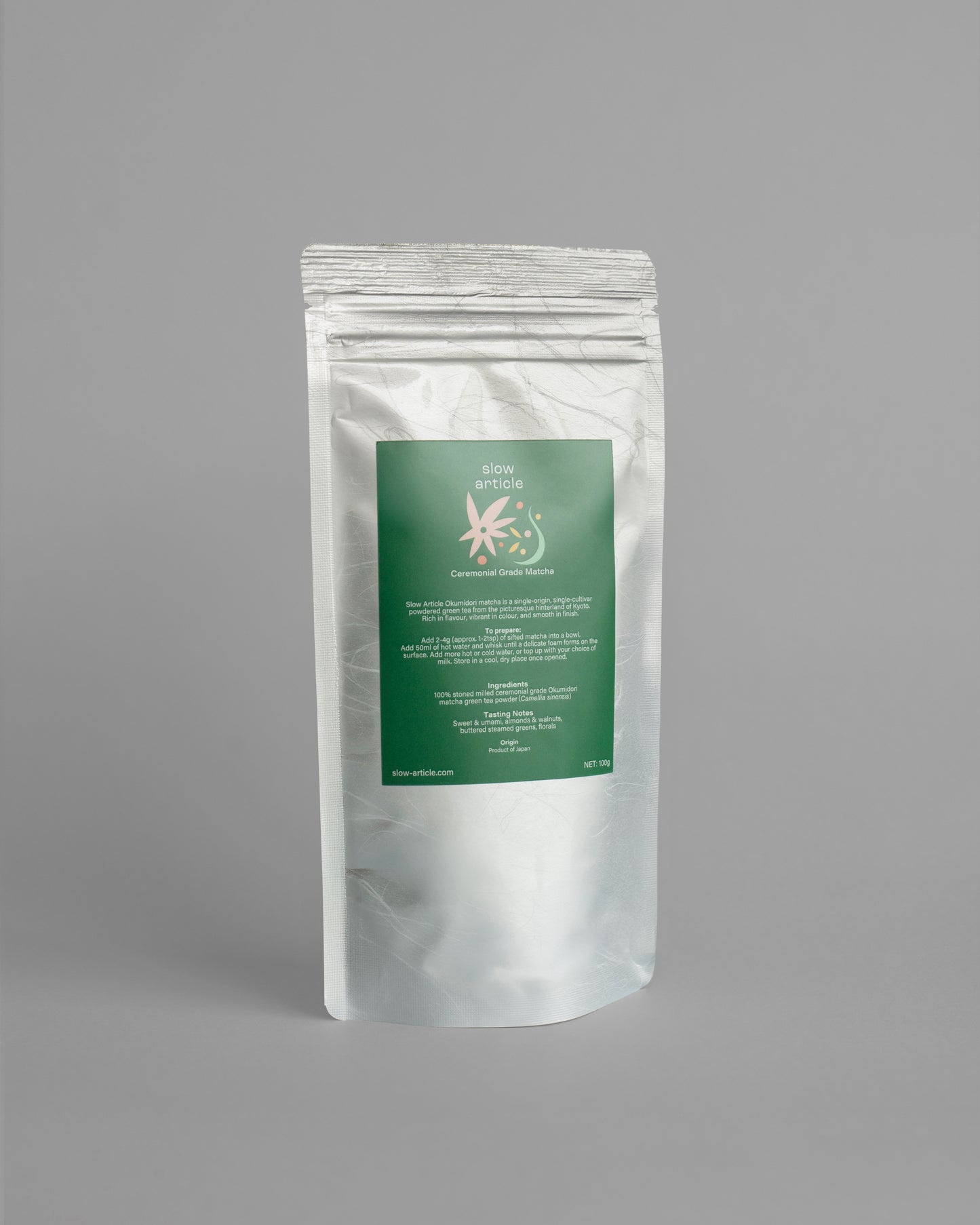 Slow Article Ceremonial Grade Okumidori Matcha 100g Pouch